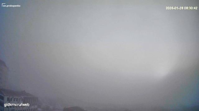 Рассвет в конце января и туман с видом на Пятигорск. Смотреть онлайн веб-камеру смотреть онлайн