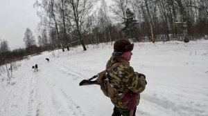 Встретил охотника ! По снегу в гору ! ХУТОР В ЛЕСУ №957