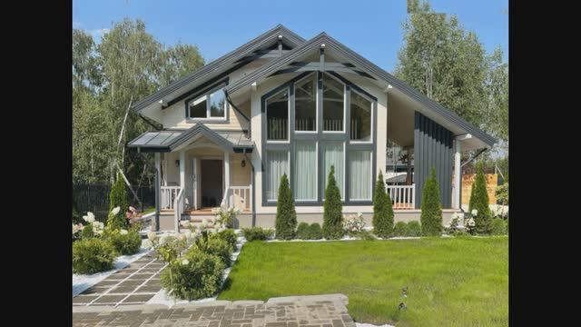 Каркасный двухэтажный дом в Скандинавском стиле на три спальни общей площадью 180 м2 смотреть онлайн