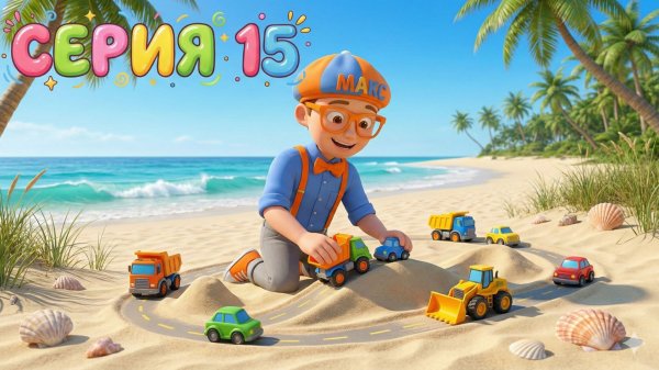 Знайка Макс и Стройка на Пляже! 🏖️ Учим Машинки и Строим Дороги из Песка 🚜