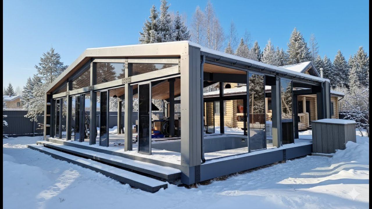 Понадобилось 40 створок для остекления бассейна с летней кухней! смотреть онлайн