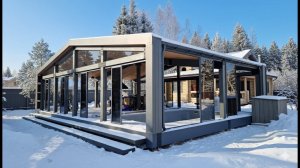 Понадобилось 40 створок для остекления бассейна с летней кухней!