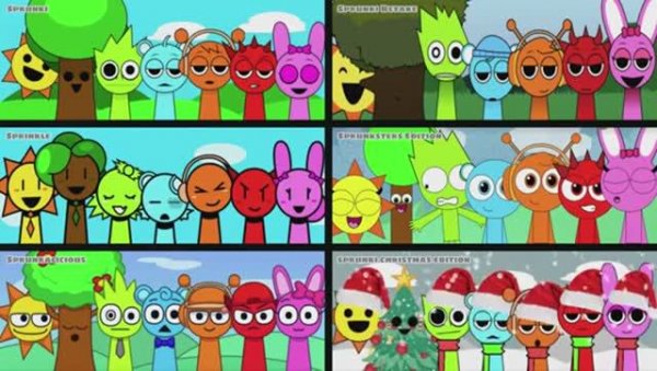 Mix All Together Sprunki vs Sprunksters Edition vs Sprunkalicious vs Sprunki Christmas Edition - P5