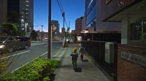 Токио, Япония - Кото-ку от заката до ночной прогулки по Тойосу