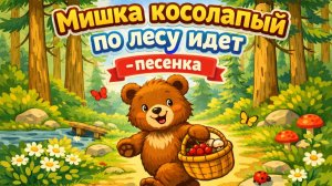 Мишка косолапый по лесу идёт 🐻🌲 | Песенка для детей | Развивающий мультфильм