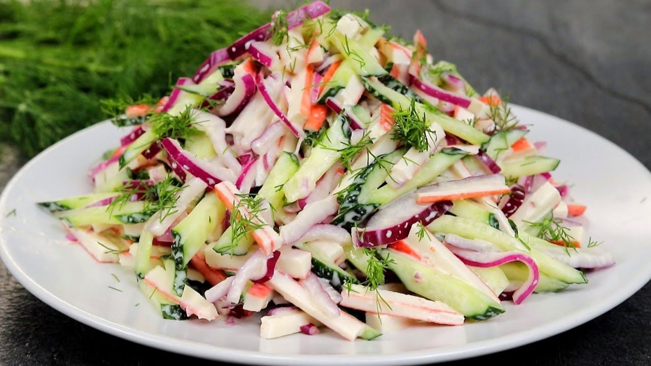 БЫСТРЫЙ Салат с Крабовыми Палочками за 5 минут! Вкусный крабовый салат из простых продуктов! смотреть онлайн