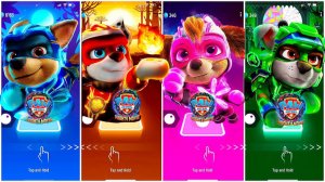 Мультики для Детей Щенячий Патруль Tiles Hop - ГОНЩИК, МАРШАЛЛ, СКАЙ, РОККИ