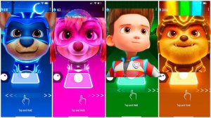 Мультики для Детей Щенячий Патруль Tiles Hop - ГОНЩИК, СКАЙ, РАЙДЕР, КРЕПЫШ