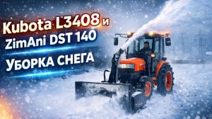 ЭФФЕКТИВНАЯ уборка снега! Трактор Kubota L3408 c Снегоотбрасывателем ZimAni DST 140