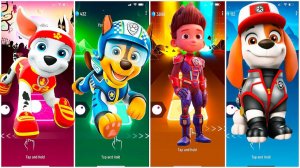 Мультики для Детей Щенячий Патруль Tiles Hop - МАРШАЛЛ, ГОНЩИК, РАЙДЕР