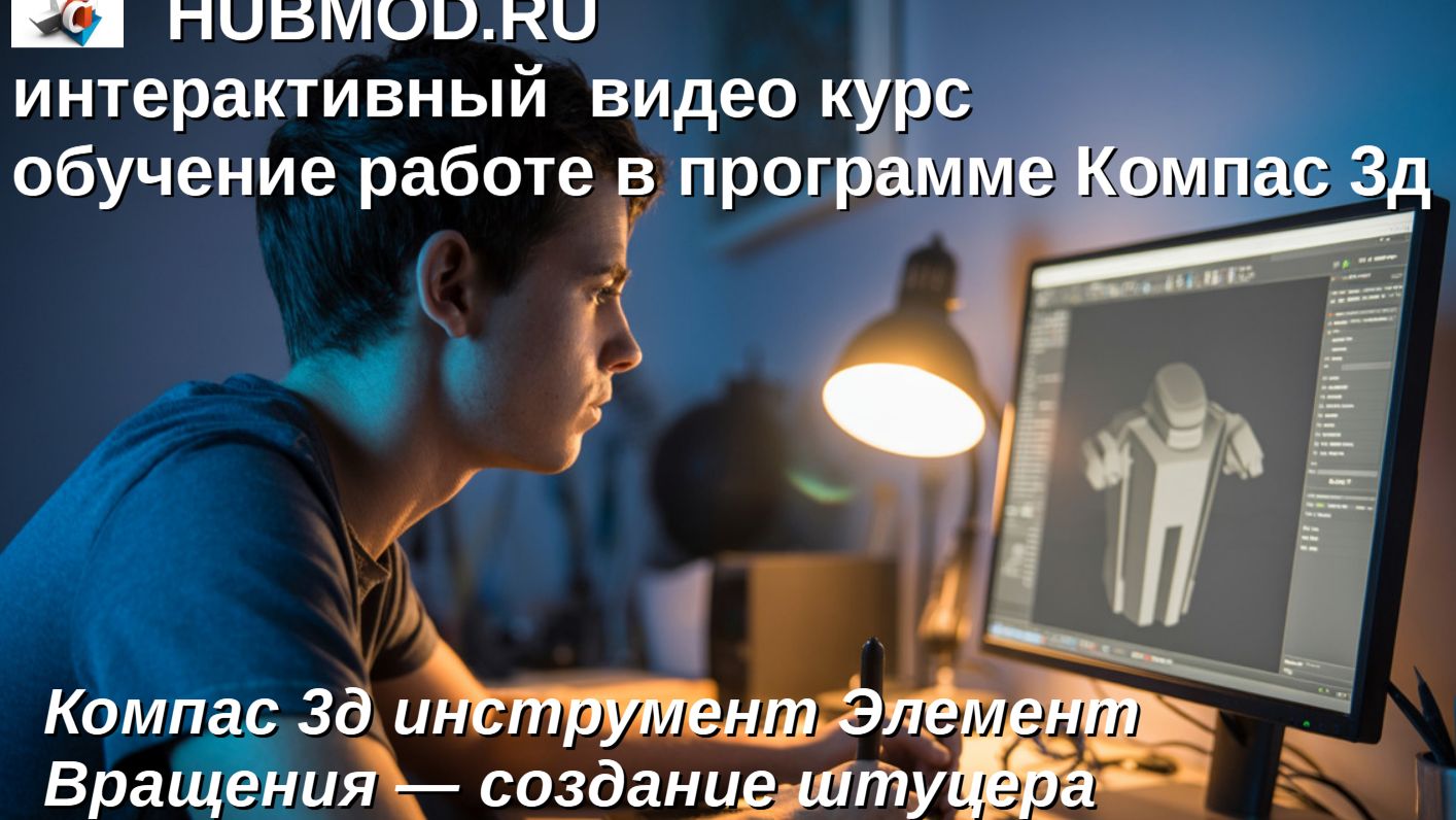 Компас 3д инструмент Элемент Вращения — создание штуцера