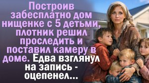 Построив забесплатно дом нищенке с 5 детьми, плотник решил проследить и поставил видеонаблюдение...