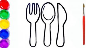 Мультик раскраска для детей и малышей. Как нарисовать рисунок посуда