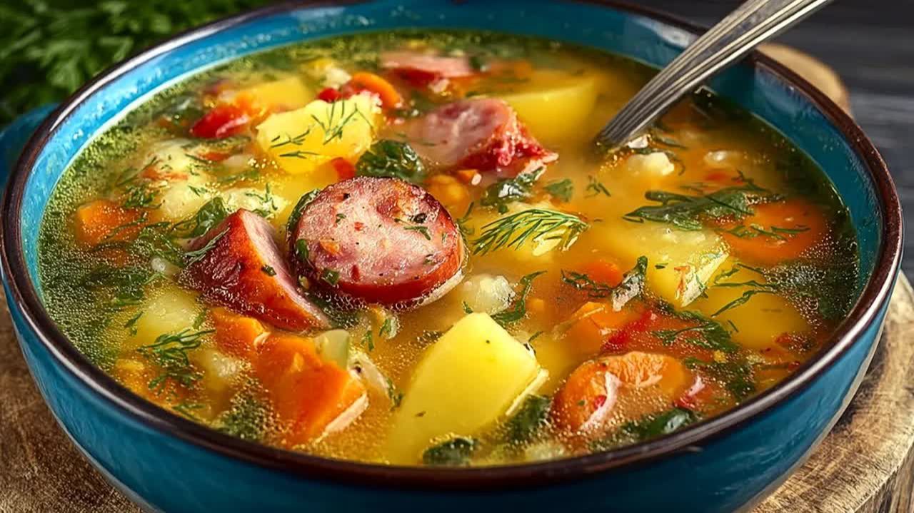 Гороховый суп, как я люблю! Рецепт этого супа У МЕНЯ ПРОСЯТ ВСЕ!! Вкусный гороховый суп с колбасой! смотреть онлайн