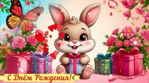 С Днём Рождения! Поздравление КРАСИВАЯ Открытка Видео