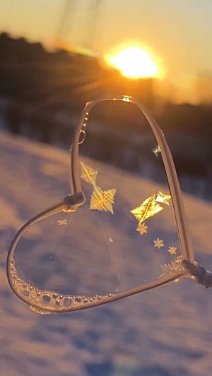 Снежинки в плёнке на морозе