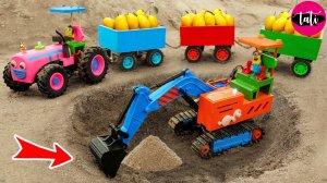 Мультики про машинки и игрушки | Трактор застрял в песках, спасен с помощью экскаватора