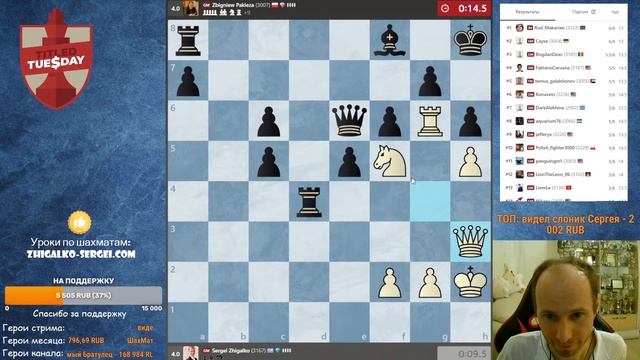ТИТУЛЬНЫЙ_ВТОРНИК!_Играет_СЕРГЕЙ_ЖИГАЛКО_и_ТОПЫ_МИРА!_Шахматы_На (2) смотреть онлайн