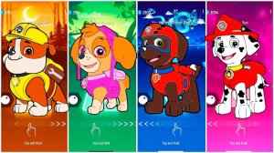 Мультики для Детей Щенячий Патруль Tiles Hop - КРЕПЫШ, СКАЙ, ЗУМА, МАРШАЛЛ