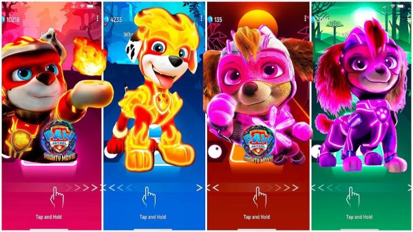 Мультики для Детей Щенячий Патруль Tiles Hop - МАРШАЛЛ, МАРШАЛЛ, СКАЙ, СКАЙ