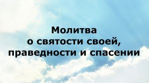 МОЛИТВА О СВЯТОСТИ СВОЕЙ, ПРАВЕДНОСТИ И СПАСЕНИИ #наянабелосвет