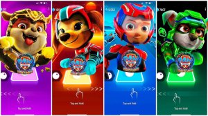 Мультики для Детей Щенячий Патруль Tiles Hop - КРЕПЫШ, ЛИБЕРТИ, РАЙДЕР, ЗУМА