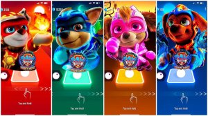 Мультики для Детей Щенячий Патруль Tiles Hop - МАРШАЛЛ, ГОНЩИК, СКАЙ, ЗУМА