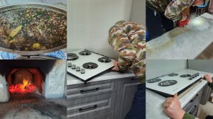 Топлю печь ,варочная панель в столешнице.