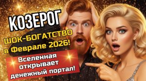 ♑️ КОЗЕРОГ ♑️ ШОК-БОГАТСТВО в Феврале 2026! Вселенная открывает денежный портал!