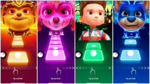 Мультики для Детей Щенячий Патруль Tiles Hop - КРЕПЫШ, СКАЙ, РАЙДЕР, ГОНЩИК