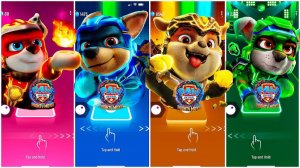 Мультики для Детей Щенячий Патруль Tiles Hop - МАРШАЛЛ, ГОНЩИК, КРЕПЫШ, РОККИ