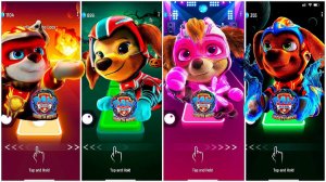 Мультики для Детей Щенячий Патруль Tiles Hop - МАРШАЛЛ, ЛИБЕРТИ, СКАЙ, ЗУМА