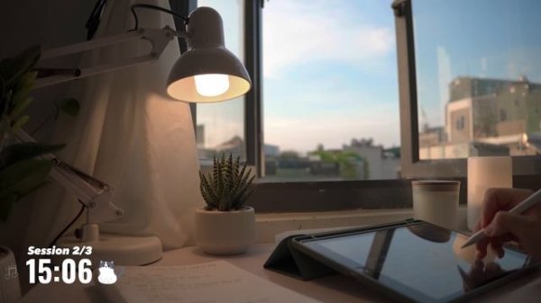 1.5 часа STUDY WITH ME at Sunset ⧸ Calm Piano🎹⧸ Summer Day ⧸ Pomodoro 30-5