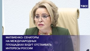 Матвиенко: сенаторы на международных площадках будут отстаивать интересы России