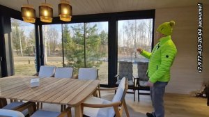 Беседка с панорамным раздвижным остеклением и барбекю-комплексом от Люксист