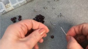 Трехрядное колье из граната