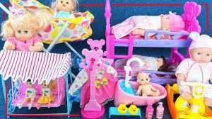 Мультики для девочек. Детская кроватка и коляска принцессы. Смотреть мультики для детей и малышей.