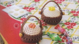 Корзинка крючком для начинающих. Как связать игольницу крючком.Легко! Crochet Basket Урок 191