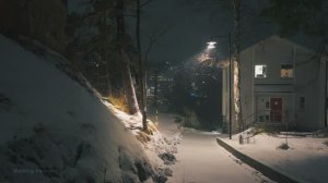 Сильный снегопад во время ночной прогулки ❄️☃️в Стокгольме, Швеция