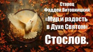 Старец Фаддей Витовницкий - Мир и радость в Духе Святом - Стослов