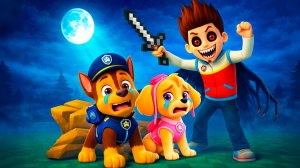 Скай и Гонщик Щенячий Патруль Прячутся в Лесу от Райдера EXE в Майнкрафт Мультик