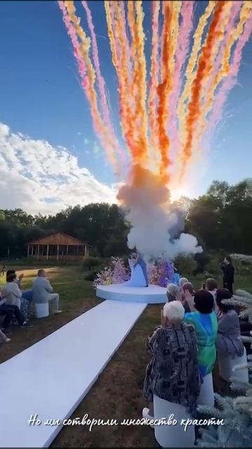Дневные фейерверки на свадебном мероприятии.  #fireworks