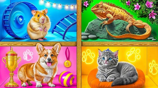 СТРОИМ ДОМИКИ ДЛЯ ЖИВОТНЫХ ЧЕЛЛЕНДЖ. СМОТРИМ ВИДЕО С ЕНОТОМ СЁМОЙ