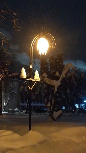 фонарь зимой