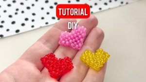 Объёмное сердечко из бисера | Плетение крестиком (RAW) | Урок ко Дню святого Валентина