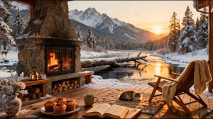Расслабляющие звуки природы и камина.
