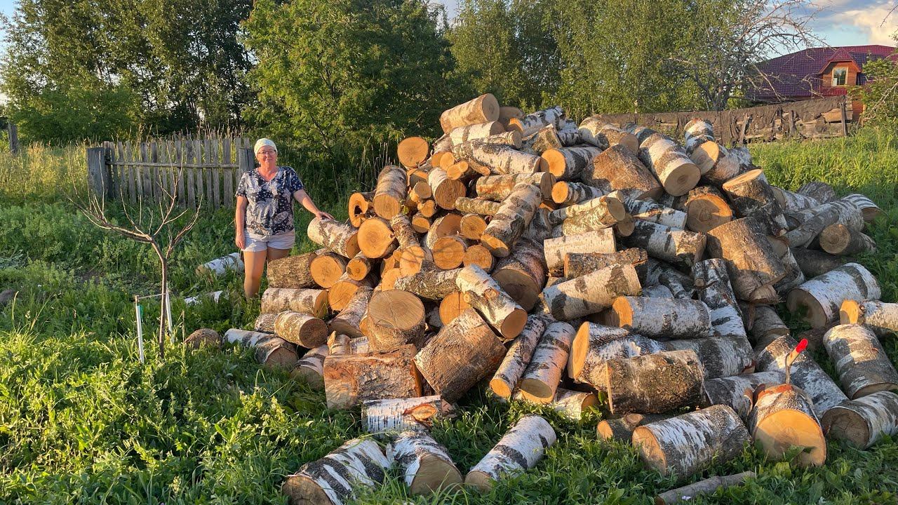 ДРОВА - целая телега! Чем и как рубить дрова смотреть онлайн