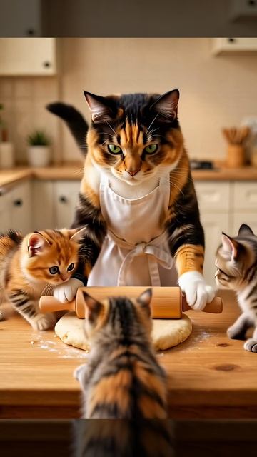 Кошка с котятами