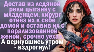 Достав из ледяной реки цыганку с младенцем, хирург отвёз их к себе домой и срочно уехал.