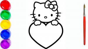 Мультик раскраска для детей и малышей. Как нарисовать рисунок Китти